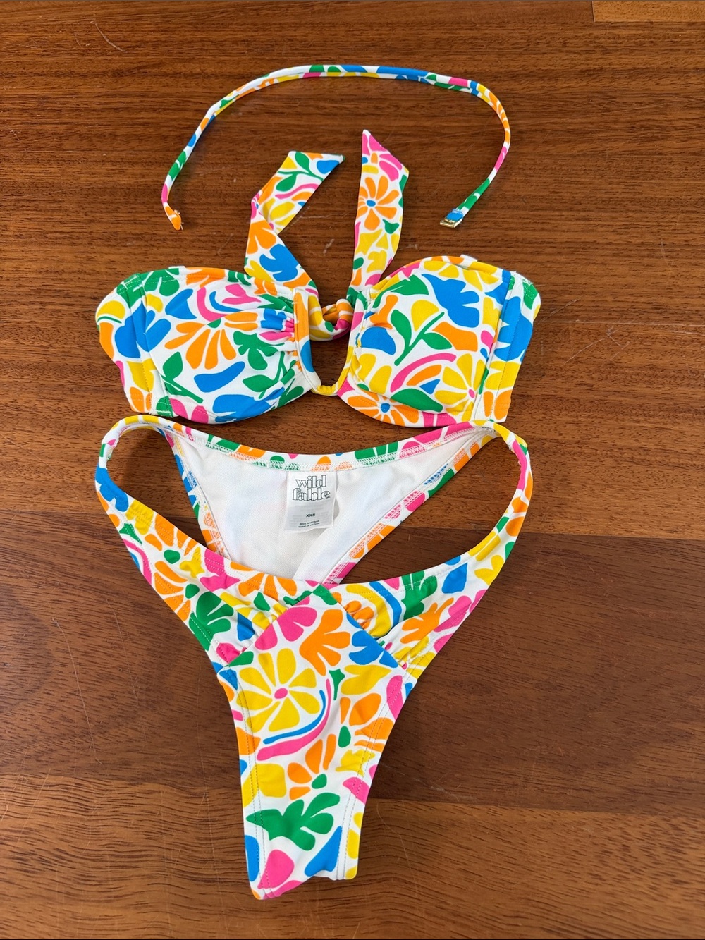 wild fable Multicolor Floral Bikini Set with Yellow, Blue, Green & Pink